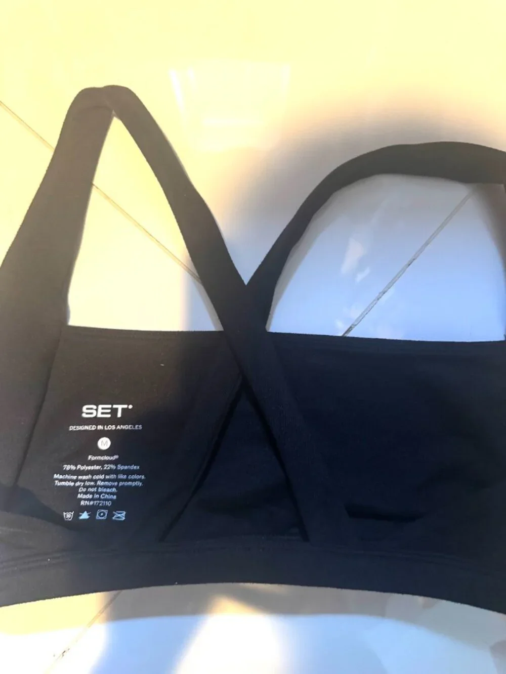 Set Active Black Sports Bra